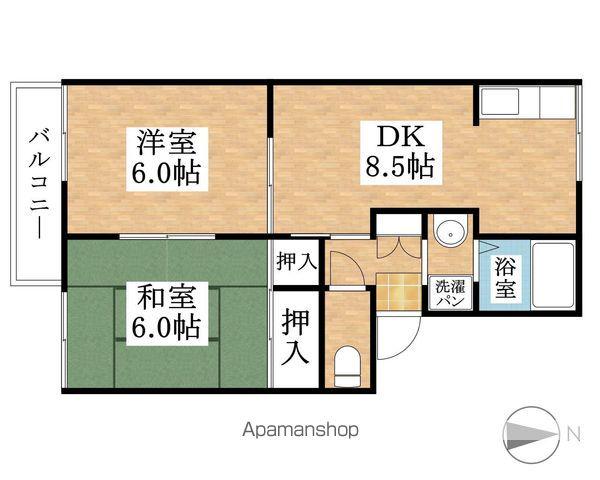アベニュー11B棟(2DK/2階)の間取り写真