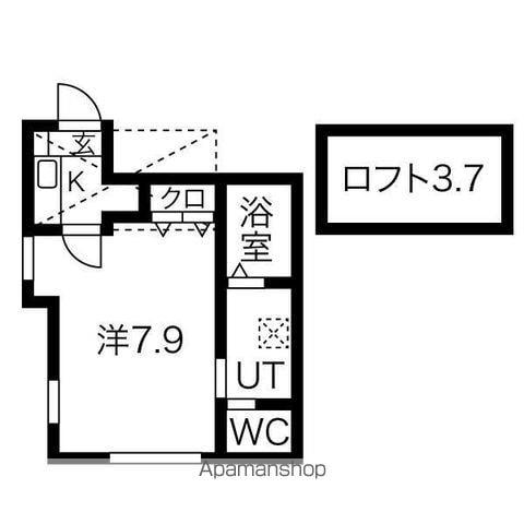 ルナプレナ(1K/2階)の間取り写真