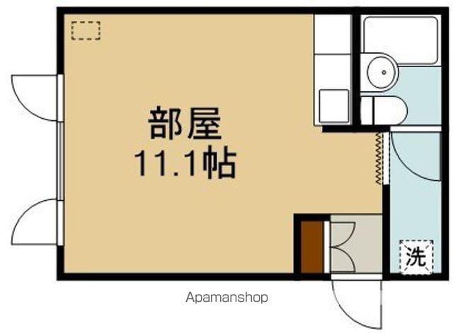 レジデンスピース(ワンルーム/2階)の間取り写真