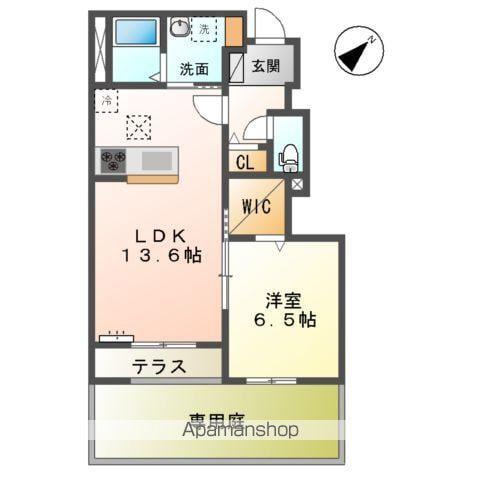 内房線 巌根駅 徒歩7分 2階建 築1年(1LDK/1階)の間取り写真