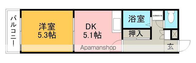 コーポラスヘルシー(1DK/1階)の間取り写真