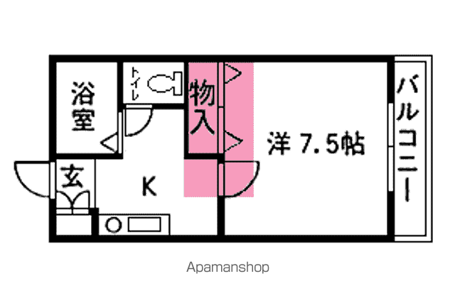 ウエルネス八木山(1K/1階)の間取り写真