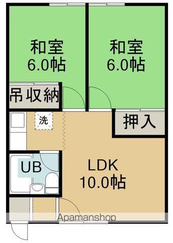 コーポはまなす(2LDK/2階)の間取り写真