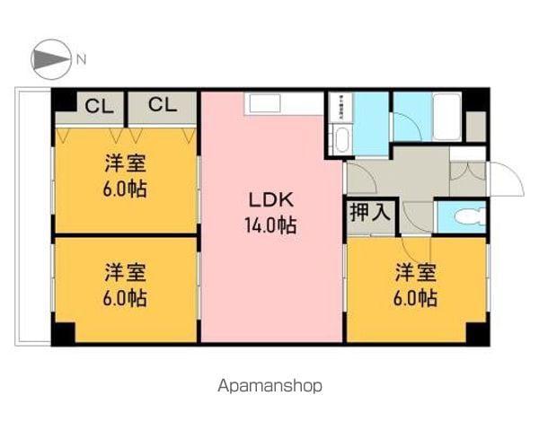 ハイツ本郷(3LDK/1階)の間取り写真