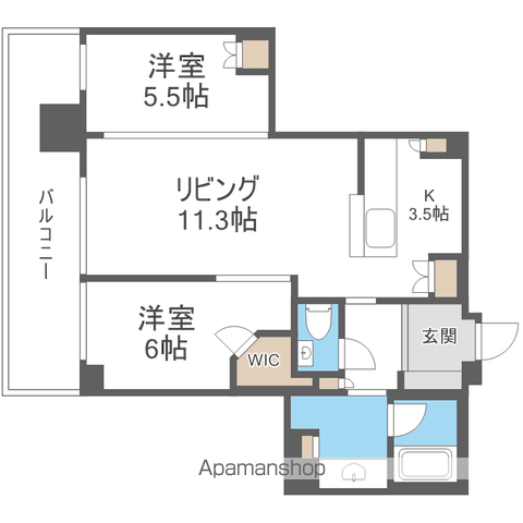 ライオンズタワー札幌(2LDK/10階)の間取り写真