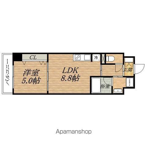 BRAV1 MINAMISENBA(1LDK/8階)の間取り写真