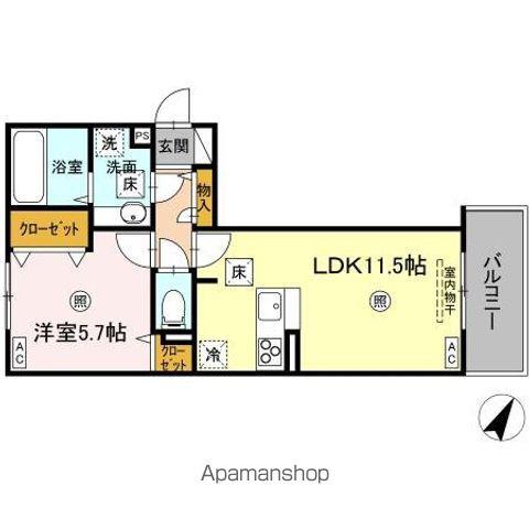 ミル・ルミエールⅡ(1LDK/1階)の間取り写真