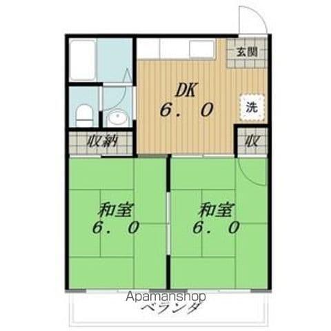 コーポ大島(2DK/3階)の間取り写真