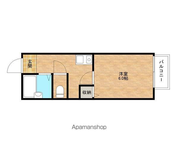 プリシェール味園(1K/2階)の間取り写真