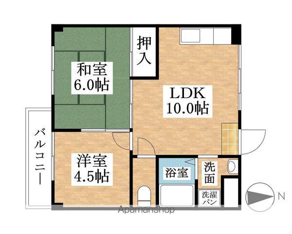ストーク江南(2LDK/3階)の間取り写真