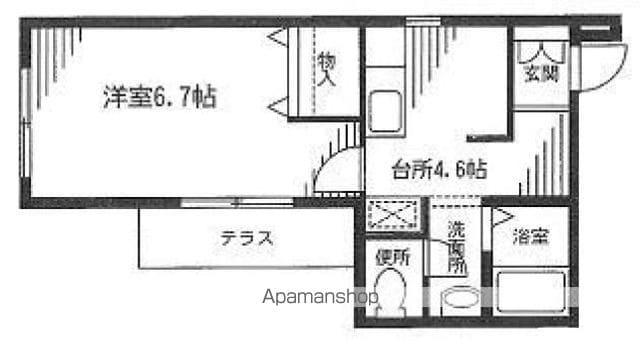 メゾンビオラ(1K/1階)の間取り写真