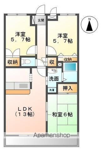 アフロート太田(3LDK/1階)の間取り写真