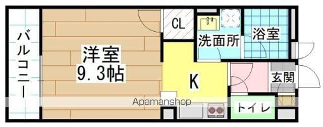 フェールブリエ企救丘(1K/1階)の間取り写真