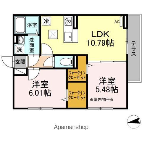 ラ・カーサ グリシーナ(2LDK/1階)の間取り写真