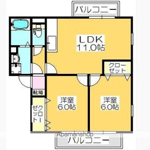 LAAKIⅡ(2LDK/1階)の間取り写真