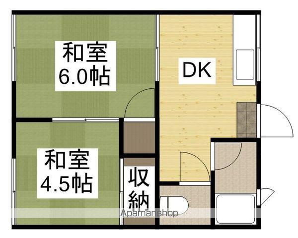 コーポ若竹(2DK/2階)の間取り写真