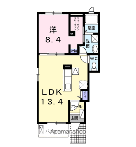 サニーⅢ(1LDK/1階)の間取り写真