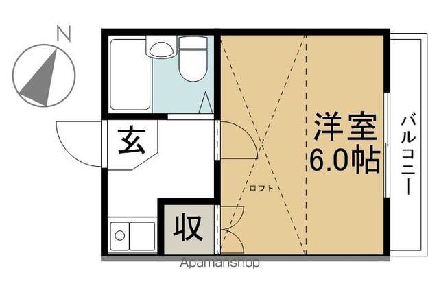 アルカディア(1K/1階)の間取り写真