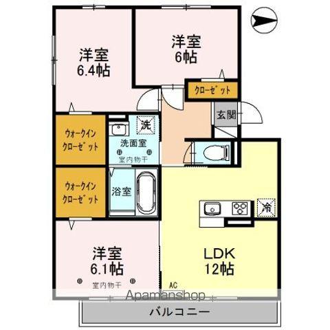 セブンワンテン L(3LDK/3階)の間取り写真