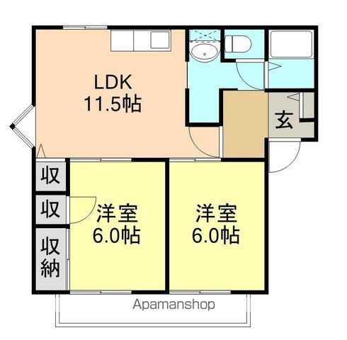 コーポOSK Ⅰ(2LDK/2階)の間取り写真