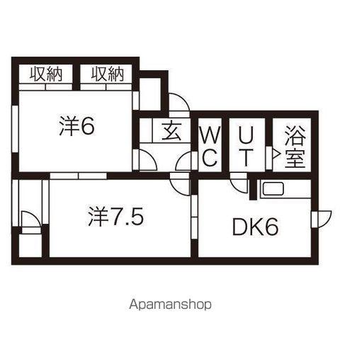 レフィナードA棟(2DK/2階)の間取り写真