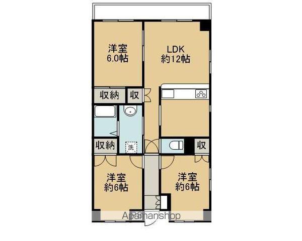 メゾンドール今治(3LDK/4階)の間取り写真