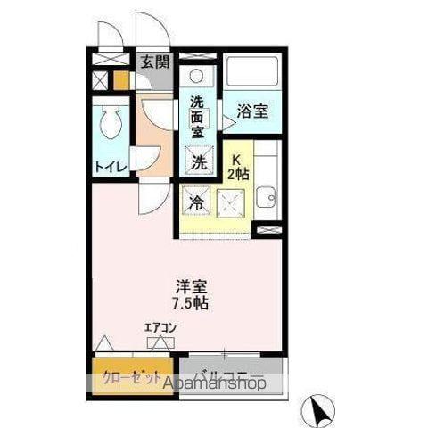 アプローズ馬橋(1K/1階)の間取り写真