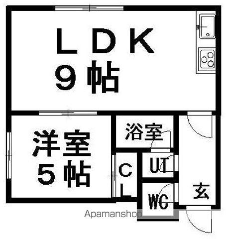 フェアネス菊水(1LDK/1階)の間取り写真