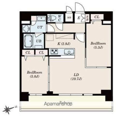 SーRESIDENCE四日市安島ALOGGIO F(2LDK/11階)の間取り写真