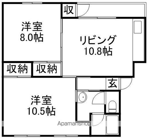 マンション一期一会(2LDK/1階)の間取り写真