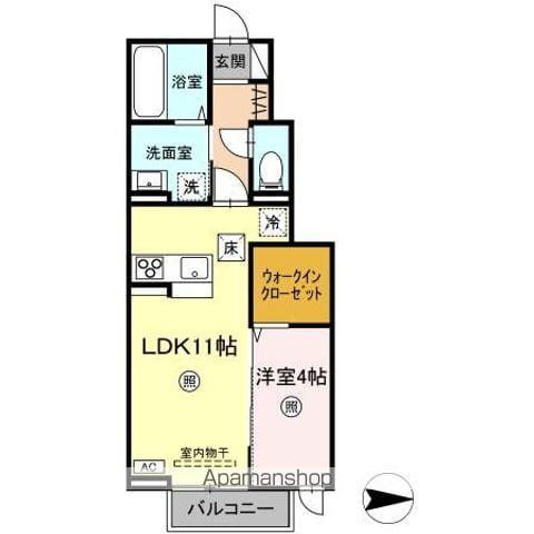 グランディイグニスⅥ(1LDK/1階)の間取り写真