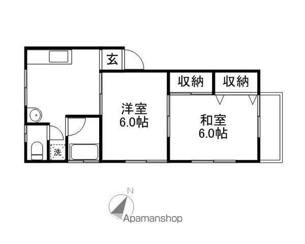 サピアパレス(2K/1階)の間取り写真