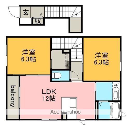 サニーコート(2LDK/2階)の間取り写真