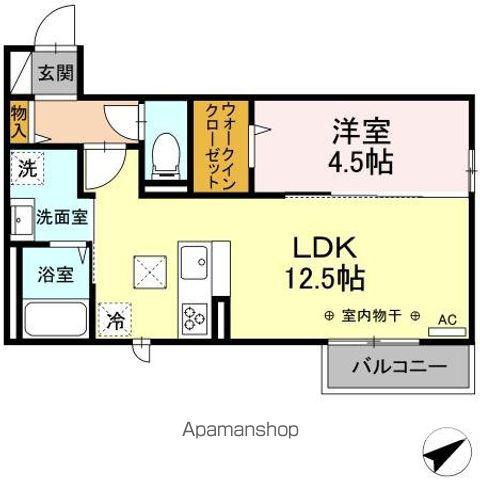D-ROOMみたけII(1LDK/1階)の間取り写真