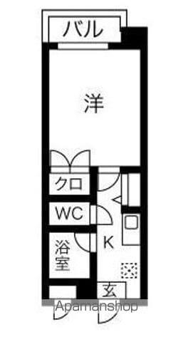 マクシーズ博多(1K/4階)の間取り写真