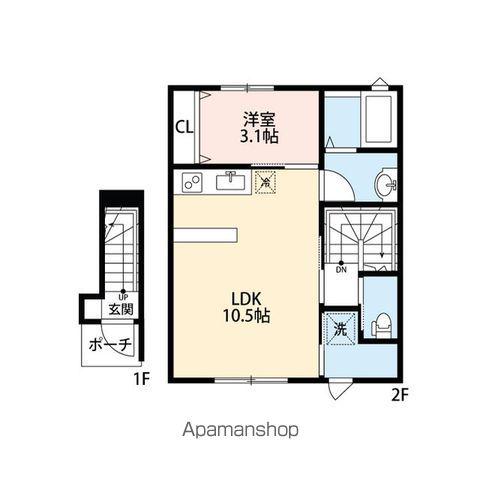 VILLE KARASUMARU(1LDK/2階)の間取り写真