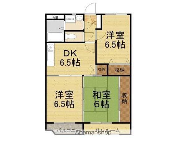 プラセール春日(3DK/3階)の間取り写真