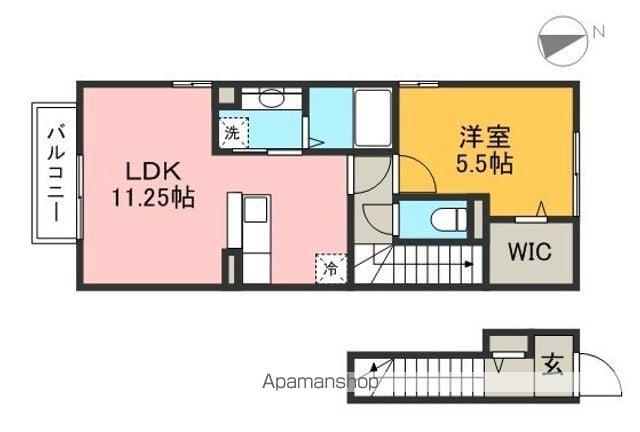 シイノキ(1LDK/2階)の間取り写真