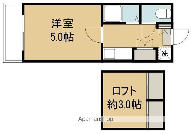 アップルハウス東仙台(1K/2階)の間取り写真