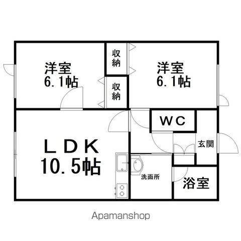 RERAGEⅠ(2LDK/2階)の間取り写真