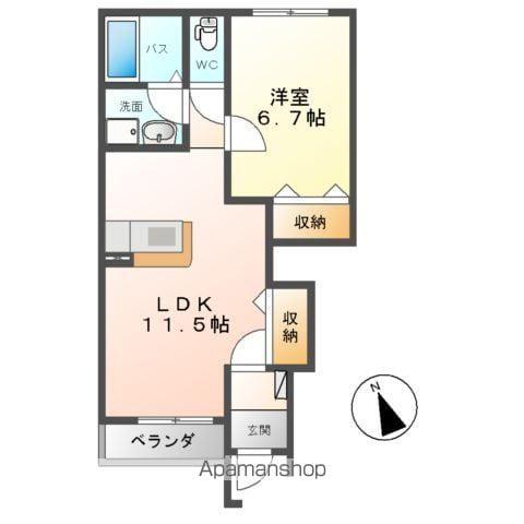 カーサ・アバンティー(1LDK/1階)の間取り写真