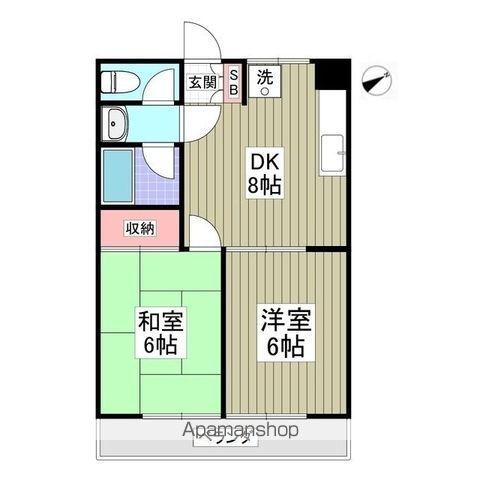 サンヴィレッジ(2DK/1階)の間取り写真