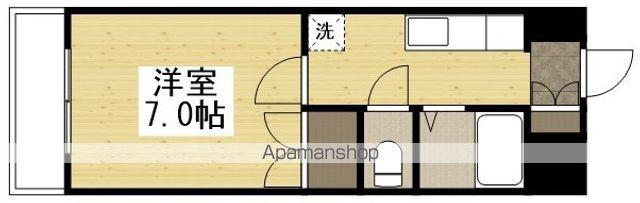 コスモクイーン矢坂Ⅱ(1K/4階)の間取り写真
