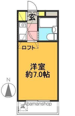 カーメル下高井戸(ワンルーム/2階)の間取り写真