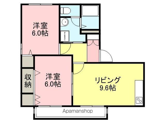 サンシティU D棟(2LDK/2階)の間取り写真