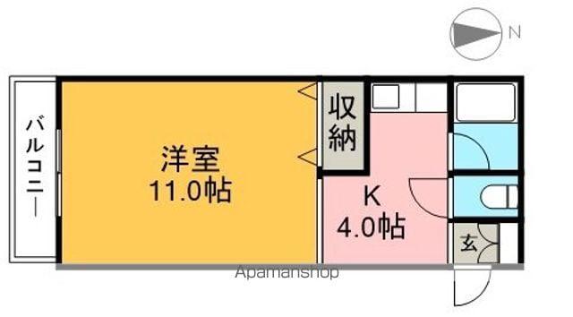 ハイスリー21・2(1K/2階)の間取り写真
