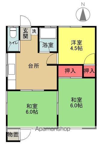 恵来利ハイツ(3DK/1階)の間取り写真