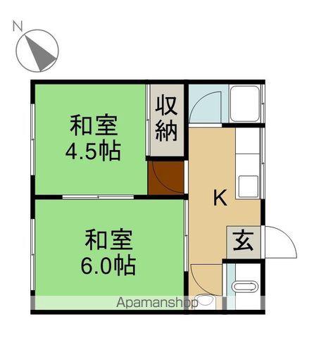 安井荘B(2K/2階)の間取り写真