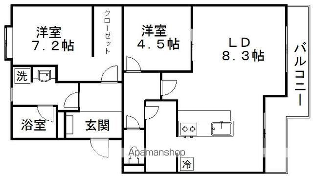ニューサンハイツ(2LDK/1階)の間取り写真