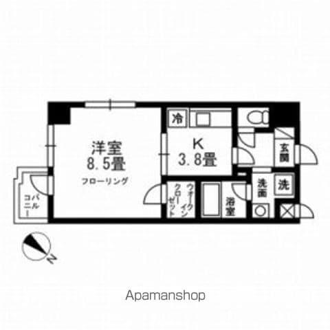 ルミエール中ノ坂(1K/1階)の間取り写真